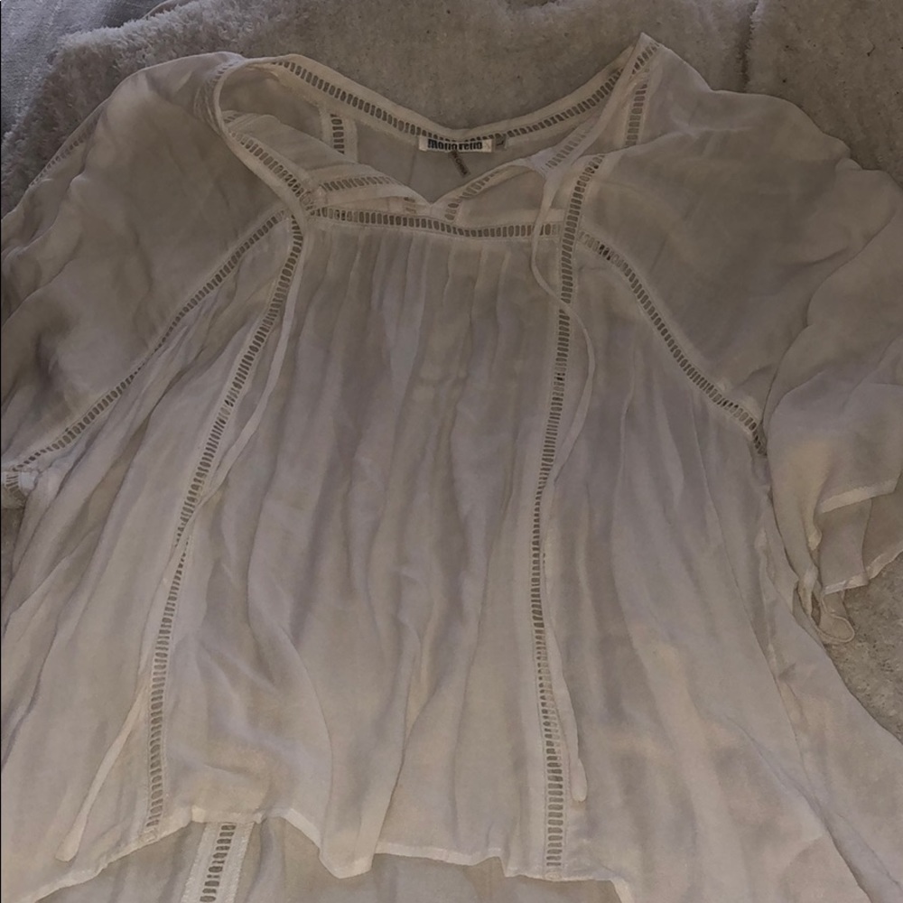 Size large monoreno white boho blouse